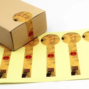 Custom Stickers Coated Paper Sheet Labels Takeaway Container Sealing Stickers Irregular Shape Tamper Proof Labels