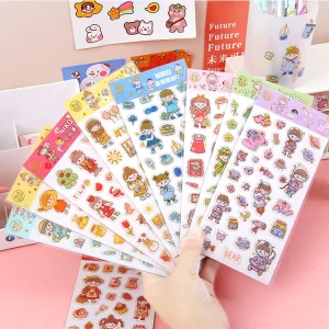 Custom Stickers Cute Cartoon Lovely Girl Stickers Custom Packing Stickers