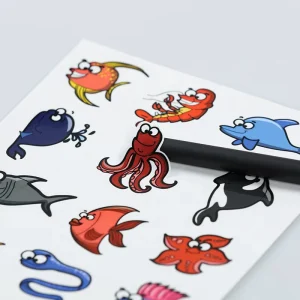Custom Stickers Cute Kawaii Waterproof Cartoon Kiss Cut Sticker Sheet Custom Printing Paper Vinyl Stickers Sheet for Kids
