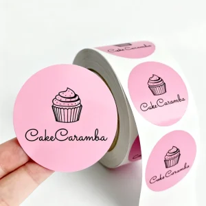 Custom Stickers Eco Friendly Strong Adhesion Coated Paper Laminated Color Offset Printing for Dessert Packaging