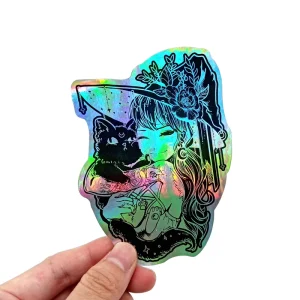 Custom Stickers High Quality Laser Glossy Personalized Permanent Vinyl Label Plain Holographic Die Cut Stickers