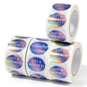 Custom Stickers Holographic Reflective Labels UV Resistant Self Adhesive Waterproof Vinyl Logo Die Cut Sticker PrintingPackaging