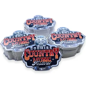 Custom Stickers Metallic Printing Label Silver PET Die Cut Stickers Waterproof Vinyl Sticker Paper Adhesive Packaging Labels