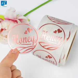 Custom Stickers Transparent Adhesive Removable Food Transparent Round Sticker Logo Transparent PVC Label