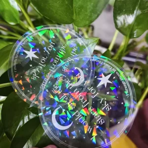 Custom Stickers White Waterproof Vinyl PVC Clear Glitter Die Cut Anime Vinyl Stickers Holographic Sticker