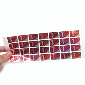 Custom Stickers laminated QR Code Anti counterfeiting Logo Sheet Partial Packaging Labels Holographic Stickers