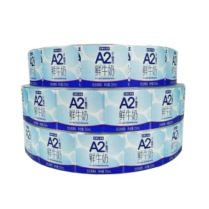 Custom Synthetic Paper Matte Lamination Effect Milk Yoghurt Bottle Sticker Label Self Adhesive Sticker Label Roll
