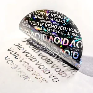 Custom Tamper Evident Warranty Void Security Seal Tape Laser Holographic Foil Labels Hologram VOID Stickers