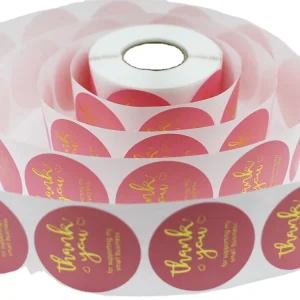 Custom Thank You Sticker Rolls Waterproof Adhesive Labels for Gift Boxes Mailers & Products