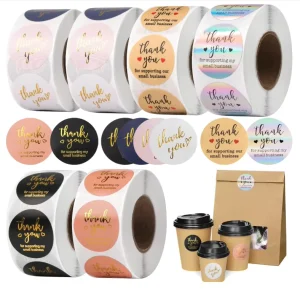 Custom Thank You for Supporting My Small Business Stickers Labels Packing Supplies for Baking Envelopes Gift Wraps Crafts