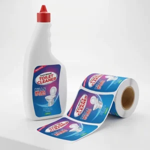 Custom Toilet Cleaner Bottle Labels Waterproof Bathroom Cleaning Product Stickers Chemical Resistant Adhesive Packaging Labels