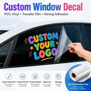 Custom Transfer PVC Vinyl Window Decals Waterproof Strong Adhesive Die Cut Car Window Stickers