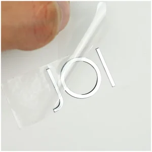 Custom Transparent 3d Logo Vinyl Transfer Stickers Waterproof UV Resistant Decals For Branding Packaging Transfer Labels