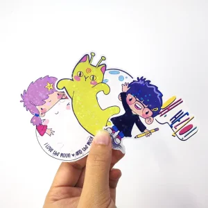 Custom Transparent Cute Cartoon Kiss Cut Sticker Sheet of Manufacturer