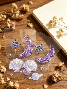 Custom Transparent Decorative Stickers Kiss Cut Clear Sticker Sheets For Journal Scrapbook DIY Crafts