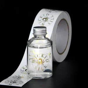 Custom Transparent Foil Stamping Sticker Printing Logo Waterproof BOPP Clear Sticker Maker Private Logo Label