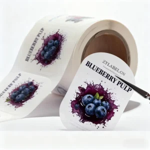 Custom Transparent Logo Sticker Label Waterproof PVC Vinyl and Gold Foil Packaging Blank Printing