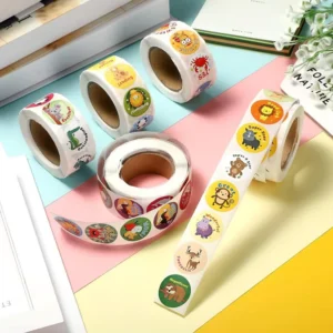 Custom Transparent PVC Printed Self Adhesive Roll Sticker Manufacturers’ Hot Stamping Logo Wide Notice Custom Packaging Labels