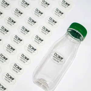 Custom Transparent PVC Vinyl Adhesive Stickers Durable Water Oil Proof Beverage Clothing Children’s Clothing Size Logo Stickers