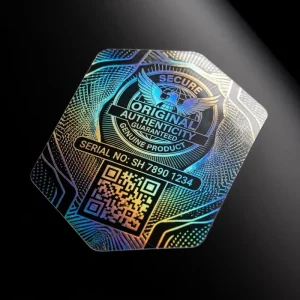 Custom Transparent Security Hologram Adhesive Stickers 3D Effect Holographic Overlay Anti Counterfeit Tamper Proof Die Cut PET