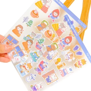 Custom Transparent Sticker Waterproof PVC Self adhesive Custom logo Trademark Printing Friendly Die Cut Sticker