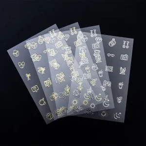 Custom Transparent Waterproof Adhesive Paper Stickers Sheet Printing Clear Vinyl Gold Foil Sticker Labels