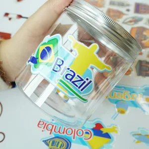 Custom UV DTF Cup Wrap Transfers Packaging Design Tumbler Washable Durable Transparent Logo Sticker Label Printing