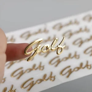 Custom UV DTF Transfer Die Cut Sticker Holographic Cosmetic Bottle Label 3D Metallic Gold Waterproof ISO 9001