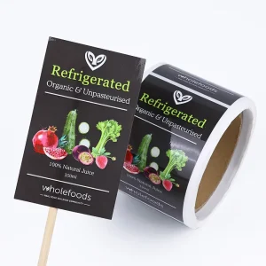 Custom UV Printed Self Adhesive PVC Bottle Sticker Label Waterproof Food Packaging for Glass Juice Drink Clear PVC Ingredients