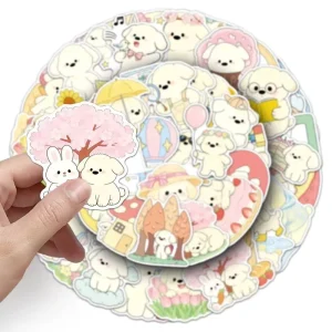 Custom UV Printed Waterproof Cartoon Stickers with Adhesive Backing for Journal and Laptop Decoration Eco Friendly Vinyl