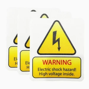Custom UV Protected Thick PVC Holographic Oil Proof Warning Triangle Sticker Vinyl Material