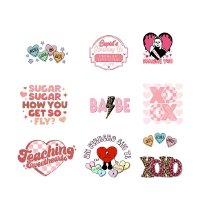 Custom Valentine’s Day Plastisol Screen Printed Heat Transfers Logo DTF Ready to Press Transfers DTF Transfers for T Shirt
