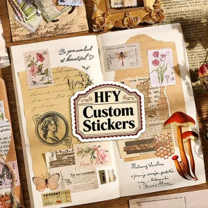 Custom Vintage Stamp Special Paper Adhesive Stickers DIY Journal Decorative Stickers Sets