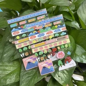 Custom Vinyl Clear Sticker Sheets Cute Transparent Deco Sticker Sheet Printing