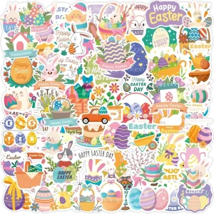 Custom Vinyl Easter Stickers Waterproof Stickers for Games Crafts Activities Party Favors Adhesive Decals