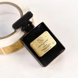 Custom Vinyl Gold Foil Perfume Labels Waterproof Factory Direct Roll Stickers for Luxury Fragrance Bottles Roll Labels