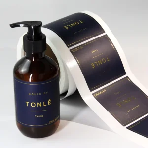Custom Vinyl Holographic Sticker Waterproof Printing Other Adhesive Packaging Gold Foil Bottle Label