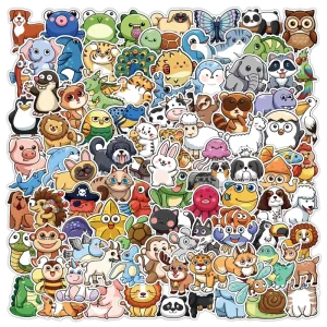 Custom Vinyl Material Cartoon Pattern Assorted Decorative Stickers Waterproof Removable Decorative Stickers