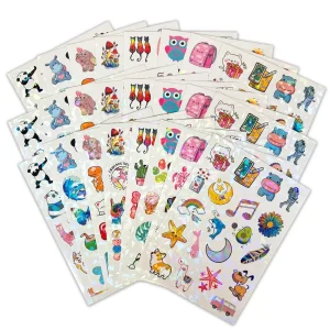 Custom Vinyl Paper Labels Sticker Sheets with logo Adhesive Waterproof Die Cut Cartoon Cute Kiss Cut Sticker Sheets for Kids