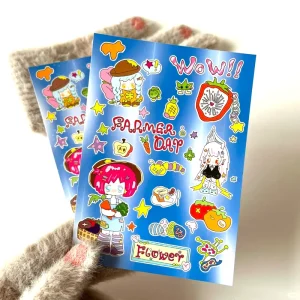 Custom Vinyl Private Printing Waterproof Labels Kiss Cut Sticker Sheet Promotional Stickers