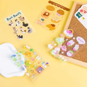 Custom Vinyl Stickers A4 A5 A6 Printed Waterproof Double Layer Transparent Personality Clear Stickers Kiss Cut Cartoon Stickers