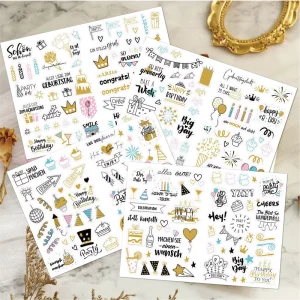 Custom Vinyl Waterproof Adhesive Matte Transparent Eco Friendly Stickers Sticker Sheets Customized Birthday Series Stickers