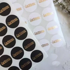 Custom Vinyl logo Gold Foil Hot Stamping Waterproof Oil Proof Matte Luxury Sticker logo Custom Packaging Sticker Perfume Label