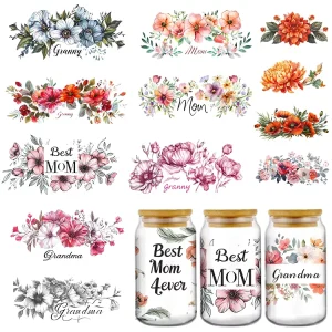 Custom Waterproof 3D UV DTF Packaging Labels Decorative Cup Wraps Mixed Color Heat Transfer Print Stickers