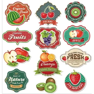 Custom Waterproof Adhesive Sticker Labels Bottled Fruit Label CMYK Printing Plastic Roll Label