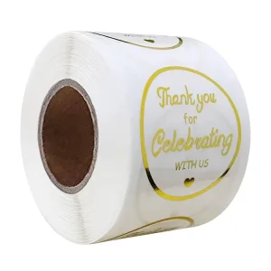 Custom Waterproof Clear Gold Foil Acrylic Pressure Sensitive Single Sided Adhesive Roll Stickers for Bag Sealing