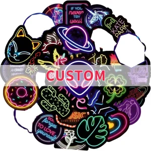 Custom Waterproof Glow in Dark Decorative Sticker for Kids Toys Cartoon Night Glow Vinyl Luminous Stickers