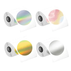Custom Waterproof Holographic Thermal Stickers for Craft and Photo Frames Pink Gold Clear Transparent Adhesive Labels UV Printing