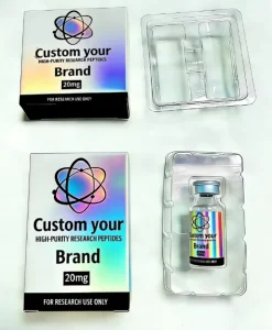 Custom Waterproof Medicine Packaging 2ml 3ml 10ml Label And Peptide Box 1pack 2Vials Plastic Tray Holographic Box