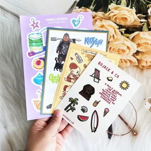 Custom Waterproof Multi Designs Vinyl Stickers Sheets A6 Clear Kiss Cut Cute Stickers Sheet for Promotion